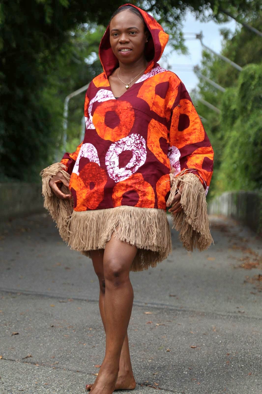 Raffia Hoodie Dress